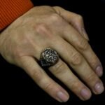 925 Sterling Silver Ottoman Pattern Rings for Men, Unique Silver Ring, Silver Onyx Ring, Sterling Silver Ring, Vintage Jewelry, Gift for Him - Image 4