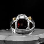 Sterling Silver Ruby Ring, Ruby Red Gemstone Ottoman Men’s Ring, Unique Men’s Ring, Engraved 925K Silver Ring, Hand Made Ring, Gift for Him - Image 8