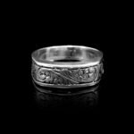 925 Sterling Silver Fleur de Lis Pattern Men's Silver Design Wedding Ring, Vintage Jewelry, Engagement Ring, Wedding Gift - Image 3