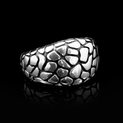 925 Sterling Silver Pebble Pattern Rings for Men, Contemporary Ring, Nature Inspired Ring, Vintage Jewelry, Right Hand Ring, Gift For Men