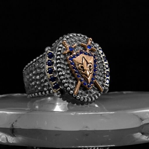 Mens Handmade Ring | Blue Zircon Stone Ring | Gift For Her | Zircon Men Ring | Turkish Silver Ring | Gift For Him | Blue Stone Mens Ring