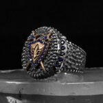 Mens Handmade Ring | Blue Zircon Stone Ring | Gift For Her | Zircon Men Ring | Turkish Silver Ring | Gift For Him | Blue Stone Mens Ring - Image 5