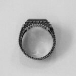 Mens Silver Wedding Ring | Mother Of Pearl | Simple Band | Silver Ring | Anniversary Gift | Statement Ring | Gemstone Ring | Gift For Him - Image 9