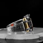Sterling Silver Ruby Ring, Ruby Red Gemstone Ottoman Men’s Ring, Unique Men’s Ring, Engraved 925K Silver Ring, Hand Made Ring, Gift for Him - Image 7