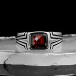 Red Ruby Ring, Men Silver Ring, Handmade Men Ring, Knight Ring, Vintage Men Ring, Statement Ring, Hand Made Square Signet Ring, Gift For Men - Image 2
