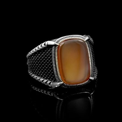 925 Sterling Silver Claws Pattern Rings for Men, Antique Agate Ring, Unique Collection, 925 Silver Ring, Vintage Jewelry, Gift for Him