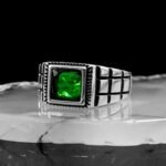 Green Emerald Gemstone Ring, Handmade Silver Ring, Statement Ring, Minimalist Silver Ring, Unique Ring, Mens 925 Sterling Silver Ring - Image 4