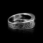 925 Sterling Silver Fleur de Lis Pattern Men's Silver Design Wedding Ring, Vintage Jewelry, Engagement Ring, Wedding Gift - Image 6