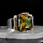 Color Changing Stone in Sultanite Ring, Emerald Cut Stone, Handmade Zultanite Men Ring, 925 Solid Sterling Silver, Ottoman Ring-Gift For Men