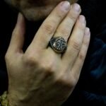 925 Sterling Silver Ottoman Pattern Rings for Men, Unique Silver Ring, Silver Onyx Ring, Sterling Silver Ring, Vintage Jewelry, Gift for Him - Image 2