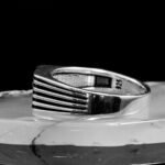 Agate Men Ring, Sterling Silver Ring, Rings For Men, Square Signet Ring, Men Pinky Ring, Gemstone Ring, Unique Mens Ring, Gift For Him - Image 5