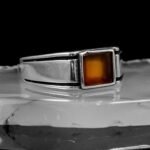 Vintage Ring, Agate Men Ring, Handmade Men Ring, Men Silver Ring, Gemstone Ring, Square Signet Ring, Men Statement Ring, Unique Mens Ring