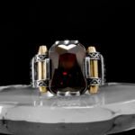 Sterling Silver Ruby Ring, Ruby Red Gemstone Ottoman Men’s Ring, Unique Men’s Ring, Engraved 925K Silver Ring, Hand Made Ring, Gift for Him - Image 3