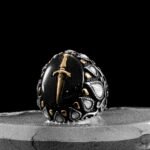 Men Silver Ring | Handmade Ring | 925 Sterling Silver Ring| Mother of Pearl Stone | Gemstone Ring | Gift For Men | Men Jewelry | Knife Ring - Image 5