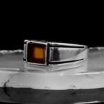 Vintage Ring, Agate Men Ring, Handmade Men Ring, Men Silver Ring, Gemstone Ring, Square Signet Ring, Men Statement Ring, Unique Mens Ring - Image 4