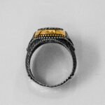 925 Sterling Silver Ottoman Pattern Rings for Men, Unique Silver Ring, Silver Onyx Ring, Sterling Silver Ring, Vintage Jewelry, Gift for Him - Image 9