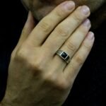 Sterling Silver Men Ring with Black Stone, Black Gemstone Ring, Cool Men Ring, Vintage Black Men Ring, Men's Fashion Ring, Gift for Him - Image 4