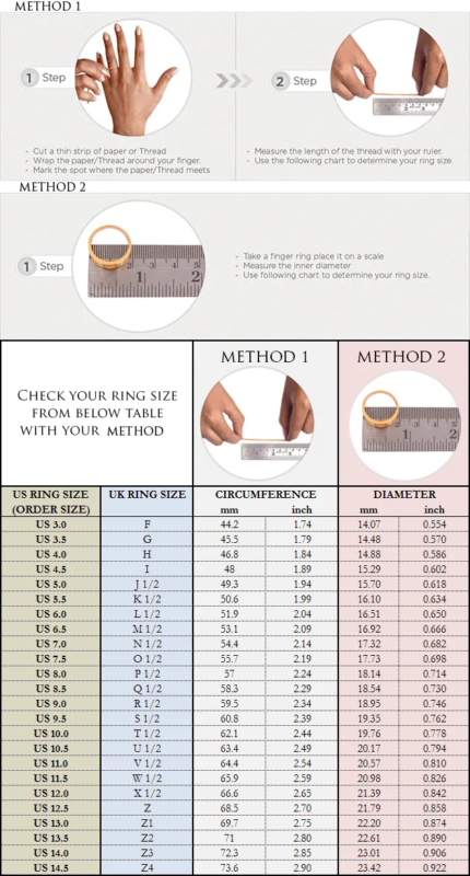 Katre Silver Ring Size Chart