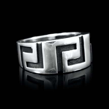 925k Solid Sterling Silver Greek Key Design Ring, Greek Key, Greek Ring, Greek Key Design, Key Ring, Greece, Greek, 925k Solid Silver