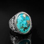 Handmade Turquoise Sterling Silver Ring: Ottoman Style Mens Jewelry