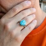 Handmade Turquoise Ring for Men: Rustic Sterling Silver, Vintage Style - Image 7