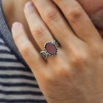 Handmade Sterling Silver Red Stone Ring - Statement Pinky Ring for Men - Image 6