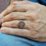 Handmade Sterling Silver Red Stone Ring - Statement Pinky Ring for Men - Image 4