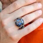 Mystic Topaz Ring: Emerald-Cut Sterling Silver Gothic Statement - Image 9