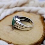 Radiant Emerald Cut Green Paraiba Ring – Sterling Silver Neon Statement - Image 5