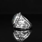 Handmade Sterling Silver Star Sapphire Ring – Dark Blue Gemstone - Image 5