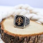 Sterling Silver Double-Headed Eagle Ring: Celtic Warrior Design - Image 3
