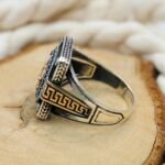 Sterling Silver Fleur De Lis Ring: Onyx Gemstone, Handmade French Jewelry - Image 9