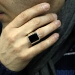 Black Onyx Signet Ring: Chunky Sterling Silver Bohemian Ring - Image 6