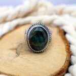 Handmade Labradorite Sterling Silver Ring: Men's Boho Viking Jewelry - Image 3