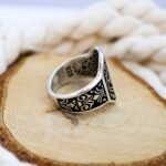 Sterling Silver Men’s Ring – Vintage Style Engraved Statement Ring, Gothic Ottoman Pattern, Handmade Antique Style Jewelry, Gift for Him - Image 6