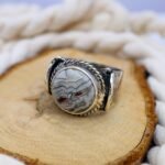 Sterling Silver Crazy Lace Agate Ring: Handcrafted Statement Jewelry - Image 2
