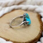 Handmade Turquoise Ring for Men: Rustic Sterling Silver, Vintage Style - Image 6