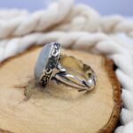Rainbow Moonstone Sterling Silver Ring: Boho Healing Crystal Jewelry - Image 5