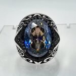 Mystic Topaz Sterling Silver Men's Ring: Bold Statement Jewelry - Image 5