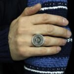 Sterling Silver US Navy Ring: Military Signet, Eagle Shield - Image 8