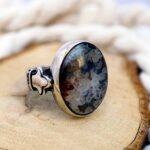 Dendritic Agate Ring: Sterling Silver Landscape Stone, Earthy Boho Jewelry - Image 2