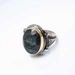 Handmade Labradorite Sterling Silver Ring - Boho Mens Statement Jewelry - Image 3