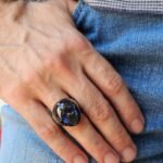 Rainbow Mystic Topaz Sterling Silver Men's Ring - Art Deco Handmade - Image 4