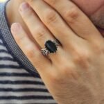 Handmade Sterling Silver Mens Ring: Oval Black Onyx Gemstone - Image 2