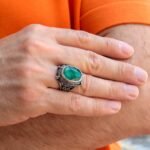 Handmade Sterling Silver Emerald Ring for Men: May Birthstone - Image 7