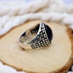 Blue Sapphire Ring for Men: Black Zircon Sterling Silver Statement - Image 6