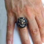 Sterling Silver Wolf Head Sword Ring - Viking Gothic Jewelry - Image 8