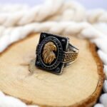 Sterling Silver Eagle Ring: Antiqued Biker Warrior Jewelry - Image 3