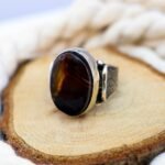 Handmade Sterling Silver Agate Ring: Tribal Islamic Vintage Style - Image 6