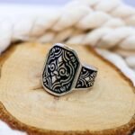Sterling Silver Men’s Ring – Vintage Style Engraved Statement Ring, Gothic Ottoman Pattern, Handmade Antique Style Jewelry, Gift for Him - Image 3